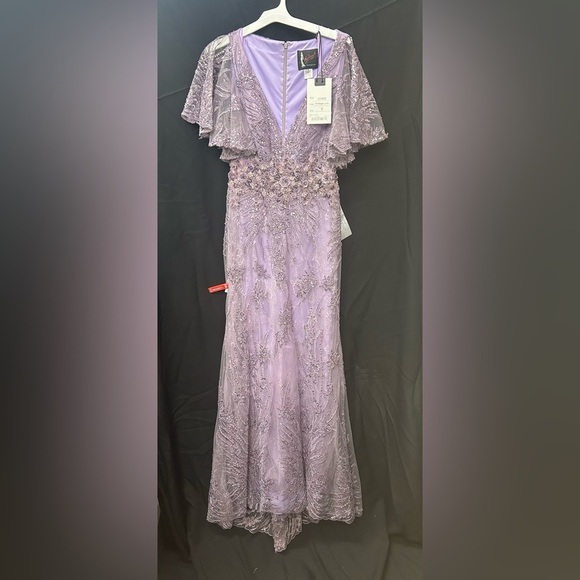 Mac Duggal 67493 NWOT VINTAGE FLUTTER SLEEVE EVENING GOWN - Picture 5 of 9